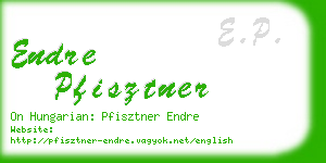 endre pfisztner business card